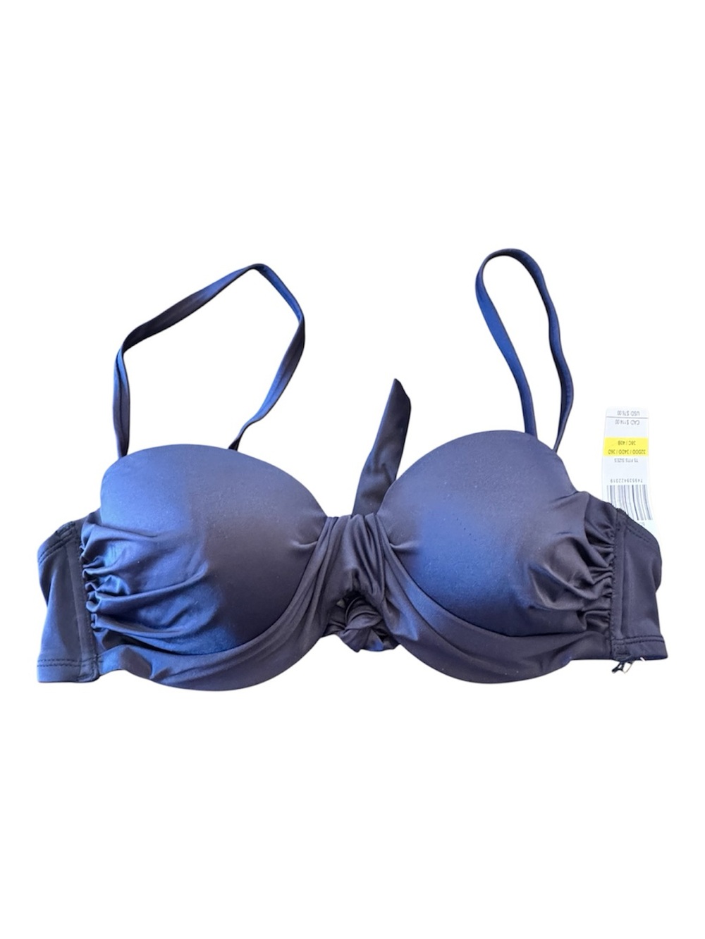 NWT Structured Black Underwire Bikini Top with Adjustable Straps